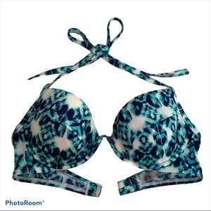 Victoria’s Secret Blue Plunge Push Up Bikini Top